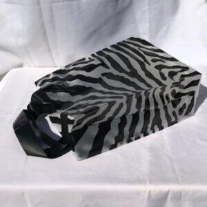 50 Zebra Print Shopping Bags Frosted 10" x 8" x 5" Retail Merchandise Gift Bags